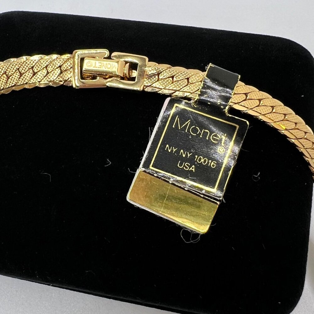 Monet Westbury 16" Double Herringbone Gold Plate Necklace - Picture 4 of 5